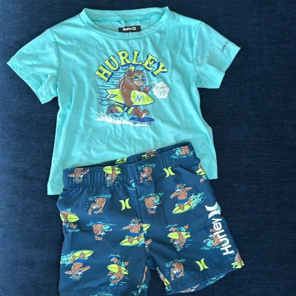 18 months Hurley swim trunks & UPF50 top
